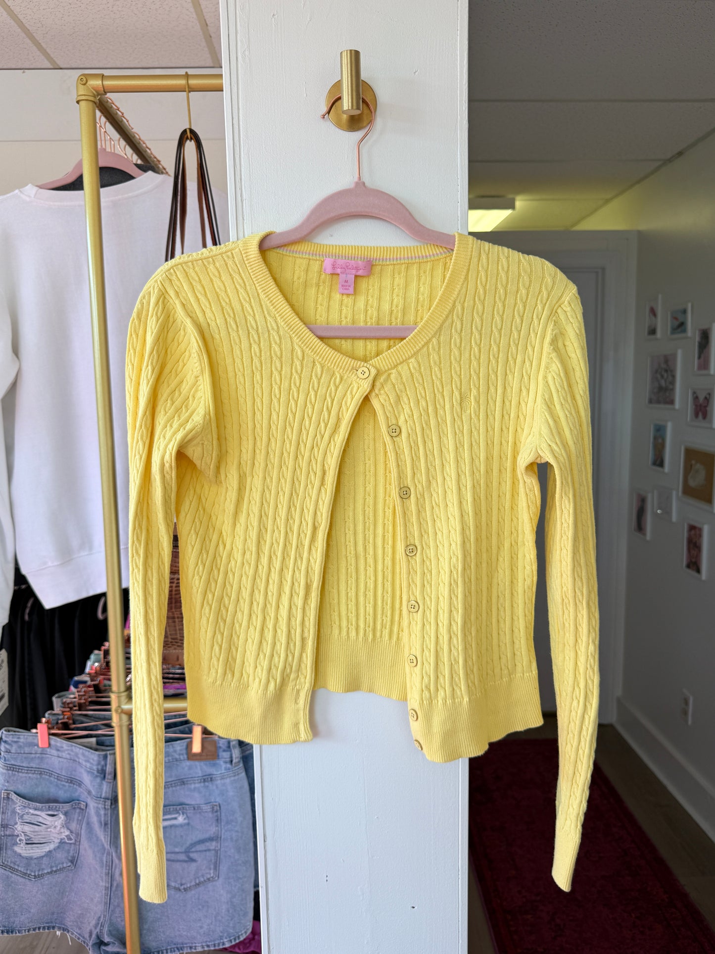 Lilly Pulitzer M Cable Knit Cardigan